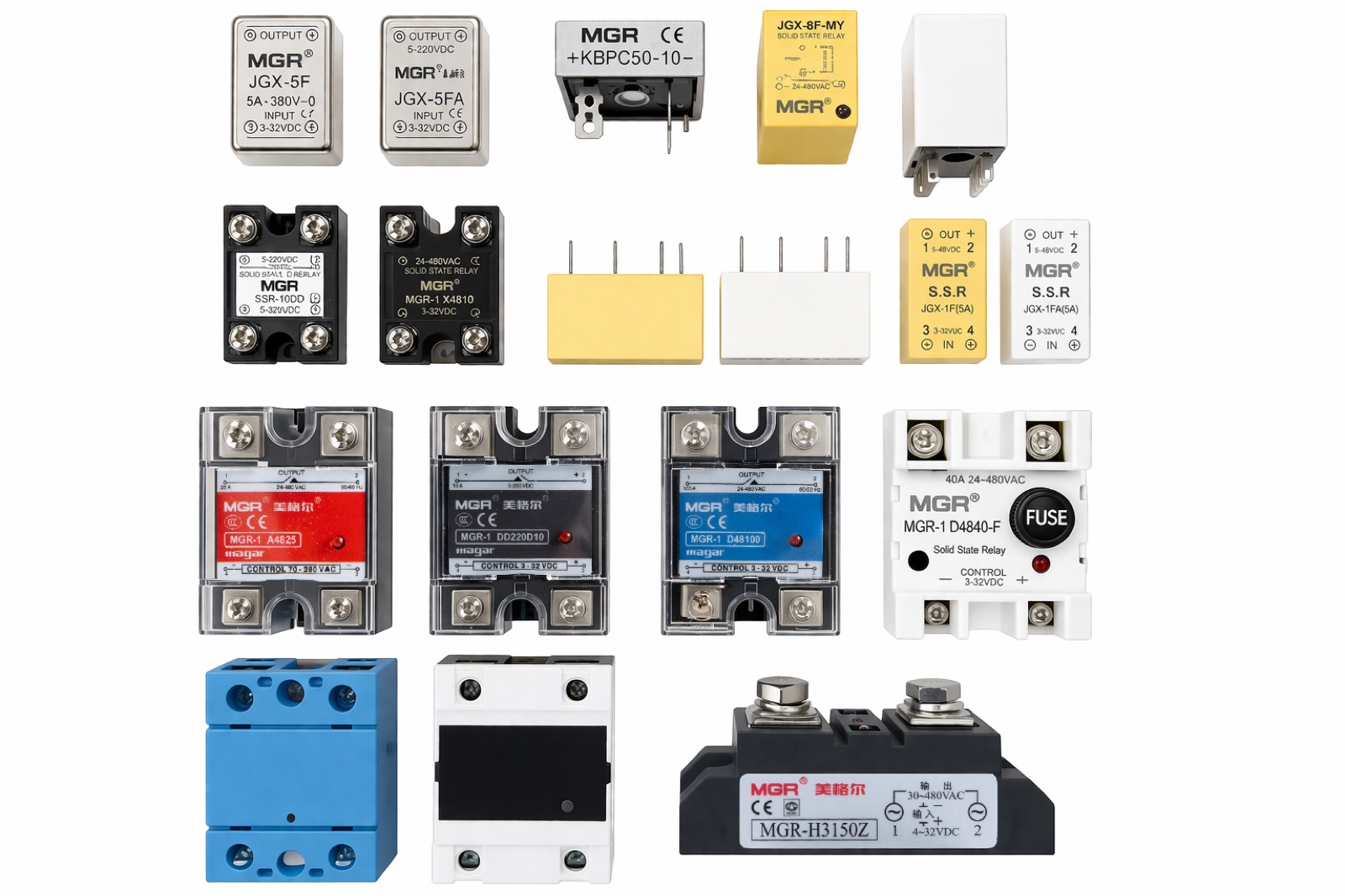 Selection of MGR solid state relays, rectifiers and compact modules